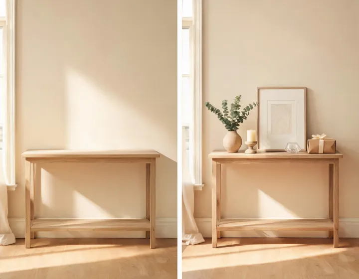 Before and after gift styling boards