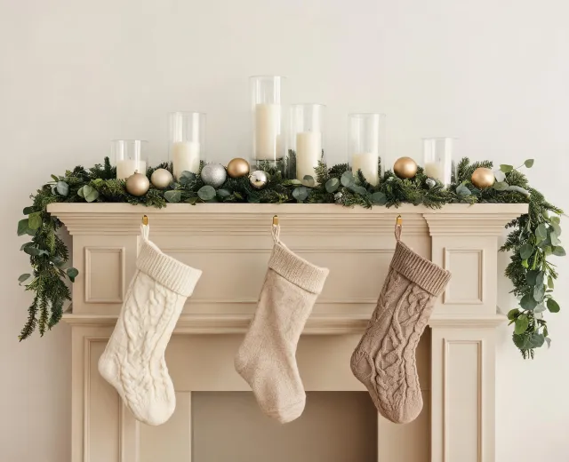 Holiday mantel decor